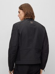 BOSS Black Slim Fit Canvas Biker Jacket - Image 2 of 6