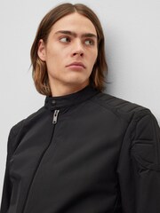 BOSS Black Slim Fit Canvas Biker Jacket - Image 5 of 6