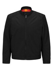 BOSS Black Slim Fit Canvas Biker Jacket - Image 6 of 6