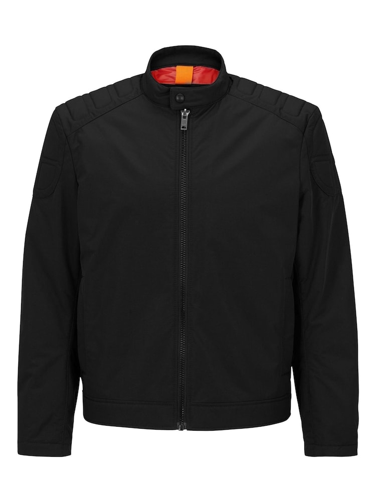 BOSS Black Slim Fit Canvas Biker Jacket - Image 6 of 6