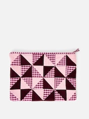 Oliver Bonas & Burgundijas Emīlijas Patchwork Corduroy klēpjdatora soma - Attēls 2 no 5