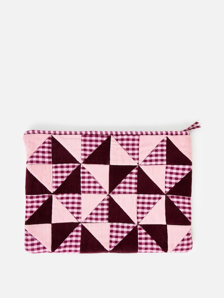 Oliver Bonas & Burgundijas Emīlijas Patchwork Corduroy klēpjdatora soma - Attēls 2 no 5
