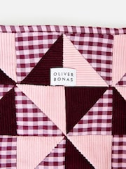 Oliver Bonas & Burgundijas Emīlijas Patchwork Corduroy klēpjdatora soma - Attēls 3 no 5