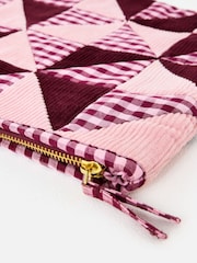 Oliver Bonas & Burgundijas Emīlijas Patchwork Corduroy klēpjdatora soma - Attēls 4 no 5