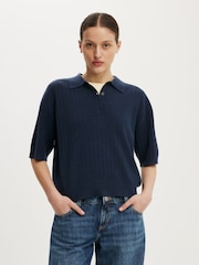 Cotton On Blue Ss Boxy Polo Shirt - Image 2 of 4