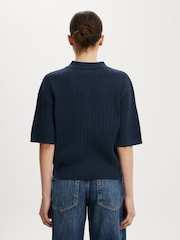 Cotton On Blue Ss Boxy Polo Shirt - Image 3 of 4