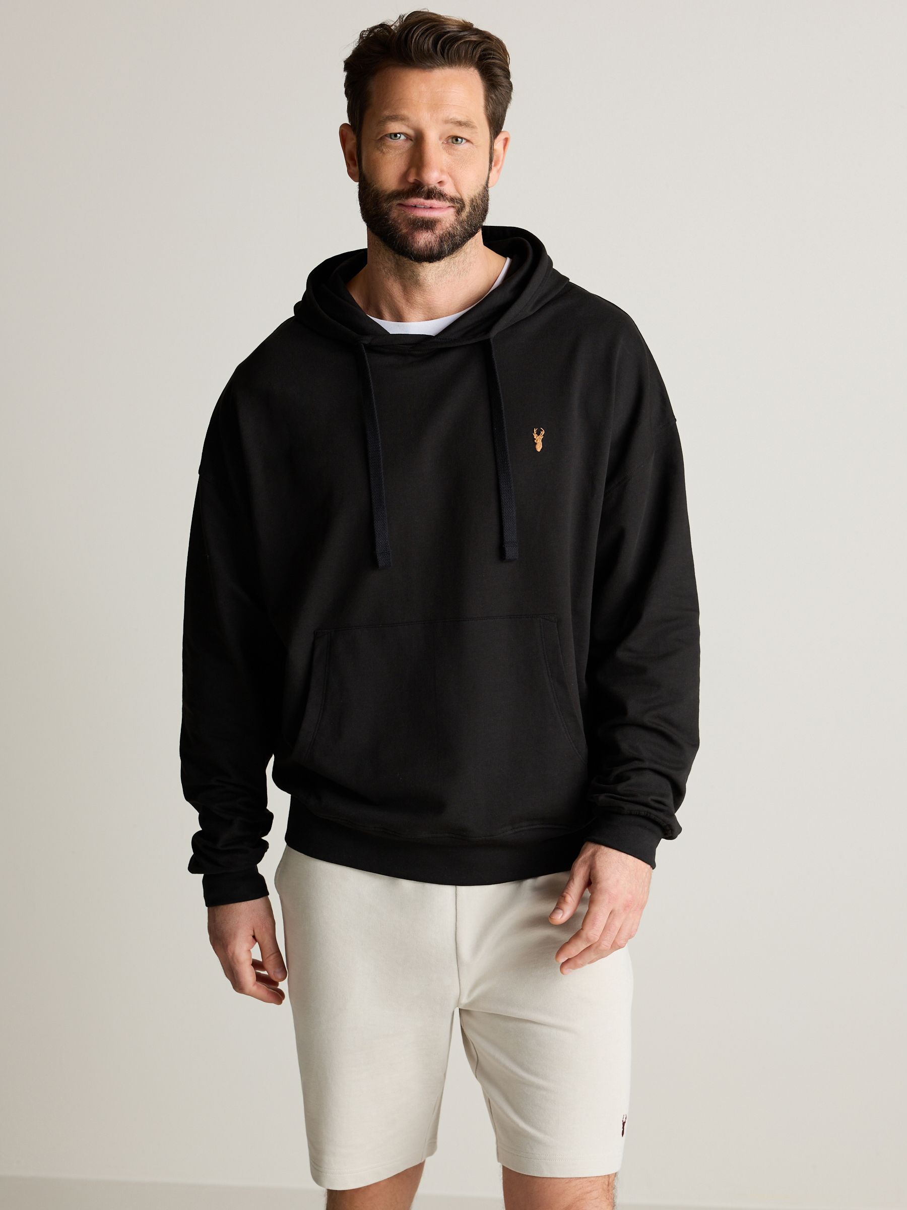 Buy Black Lightweight Oversized Zip Up Hoodie from Next Luxembourg
