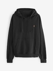 Schwarz - Leichter Oversize-Hoodie mit Reißverschluss - Bild 7 von 9