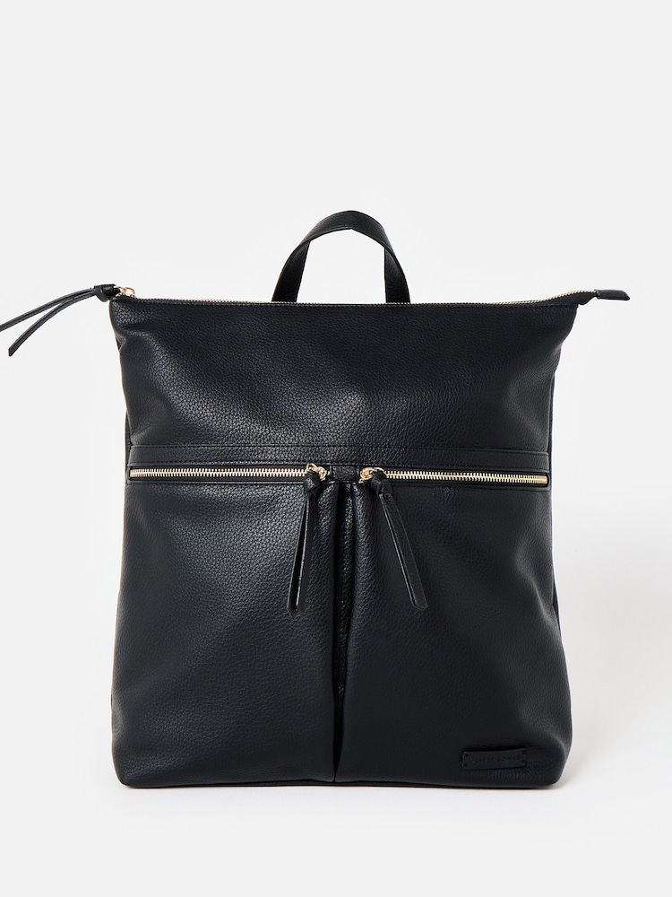 Oliver Bonas Black Anie Multi Pocket Backpack - Image 1 of 6 Oliver Bonas Black Anie Multi Pocket Backpack - Image 1 of 6