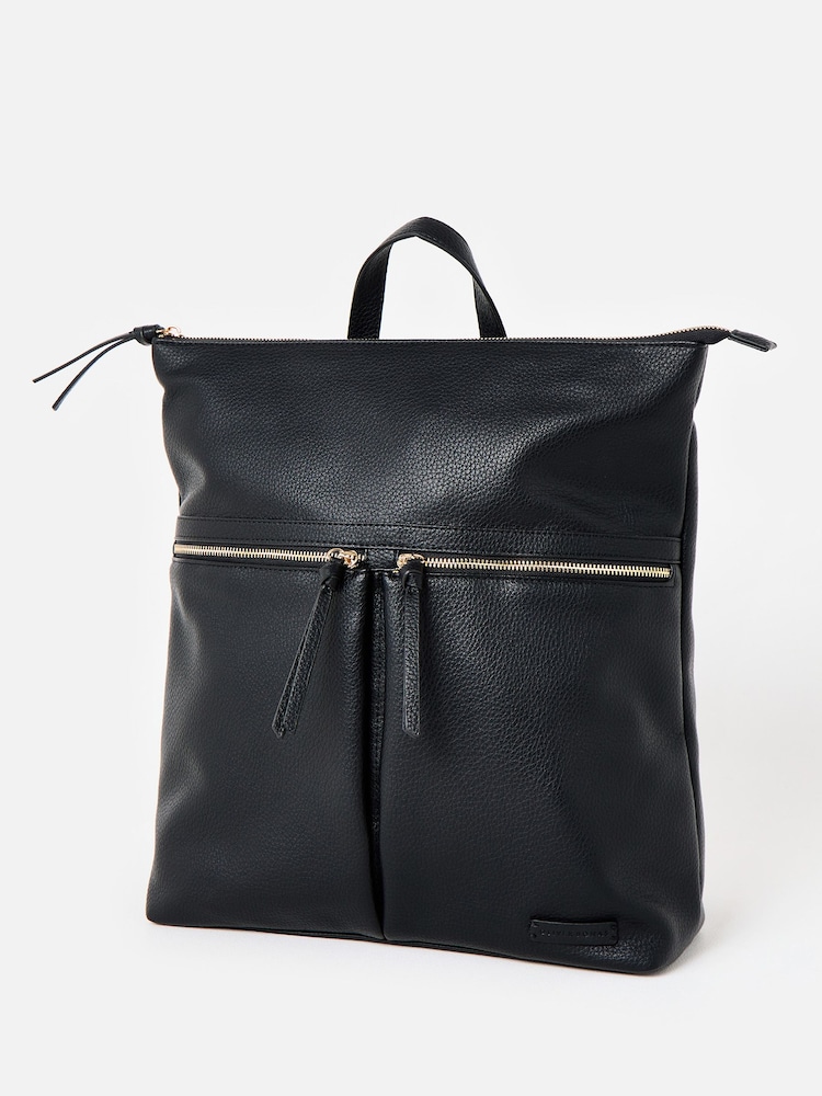 Oliver Bonas Black Anie Multi Pocket Backpack - Image 2 of 6 Oliver Bonas Black Anie Multi Pocket Backpack - Image 2 of 6