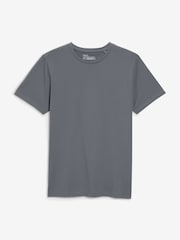 Grey Charcoal Regular Fit Essential Crew Neck Cotton T-Shirt - Image 5 of 5