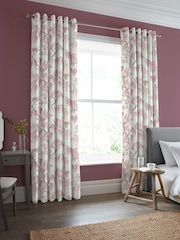 Laura Ashley Coral Pink Wisteria Made to Measure 100% Cotton Curtains - Image 1 of 9