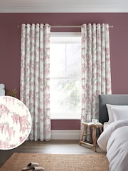 Laura Ashley Coral Pink Wisteria Made to Measure 100% Cotton Curtains - Image 2 of 9