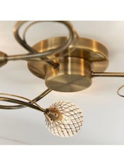 Gallery Home Antique Brass 3 Light Flush Edmonton Flush Ceiling Light - Image 4 of 8