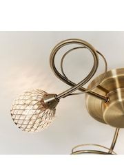 Gallery Home Antique Brass 3 Light Flush Edmonton Flush Ceiling Light - Image 5 of 8