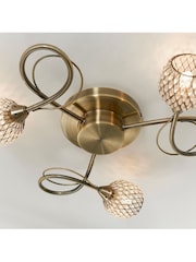 Gallery Home Antique Brass 3 Light Flush Edmonton Flush Ceiling Light - Image 6 of 8
