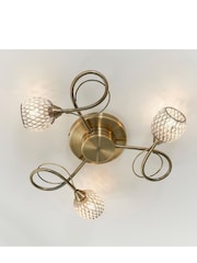 Gallery Home Antique Brass 3 Light Flush Edmonton Flush Ceiling Light - Image 7 of 8