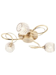 Gallery Home Antique Brass 3 Light Flush Edmonton Flush Ceiling Light - Image 8 of 8
