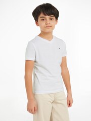 Jednoduché chlapecké tričko Tommy Hilfiger s výstřihem do V - Image 1 of 6