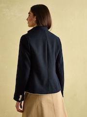 Joules Hazelmere Navy Wool Blend Band Jacket - Image 2 of 7