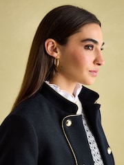 Joules Hazelmere Navy Wool Blend Band Jacket - Image 5 of 7
