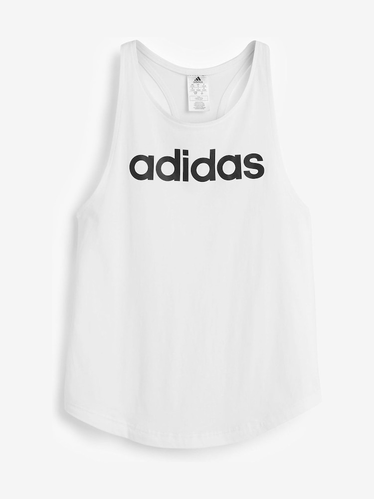adidas White Sportswear Essentials Loose Logo 100% Cotton Tank Top - Image 10 of 10