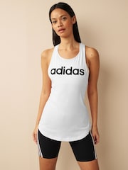 adidas White Sportswear Essentials Loose Logo 100% Cotton Tank Top - Image 2 of 10
