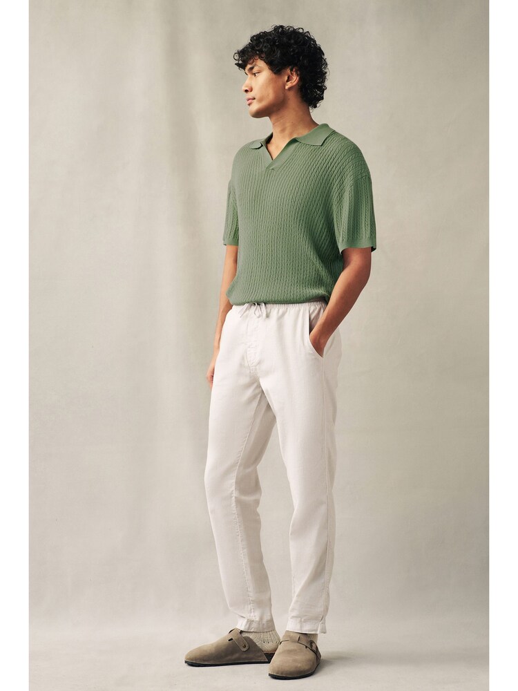 Green Short Sleeve Regular Mini Cable Trophy Polo Shirt - Image 2 of 7