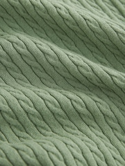 Green Short Sleeve Regular Mini Cable Trophy Polo Shirt - Image 7 of 7