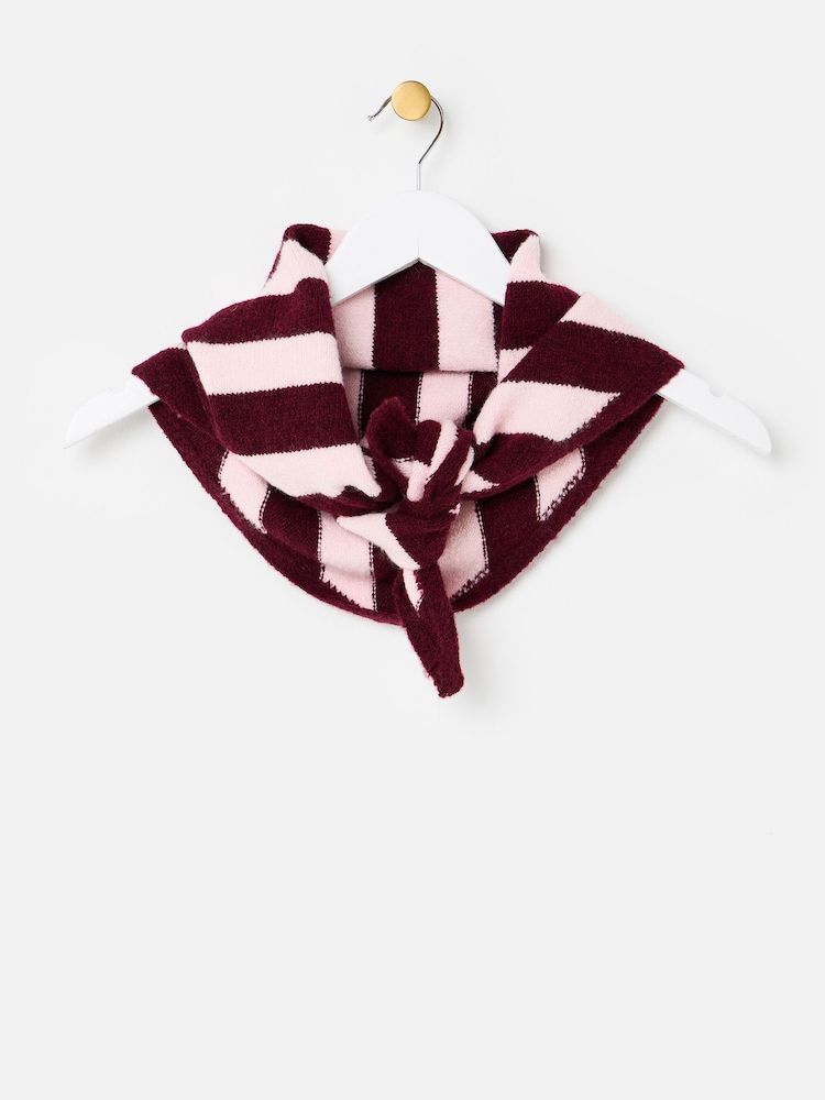 Oliver Bonas & Burgundy Striped Knitted Triangle Scarf - Bild 1 von 4