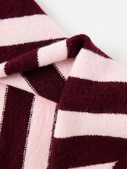 Oliver Bonas & Burgundy Striped Knitted Triangle Scarf - Bild 4 von 4
