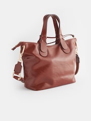 Tan Brown Webbing Strap Handheld Shopper Bag - Image 6 of 10