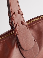 Tan Brown Webbing Strap Handheld Shopper Bag - Image 8 of 10