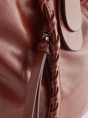 Tan Brown Webbing Strap Handheld Shopper Bag - Image 9 of 10