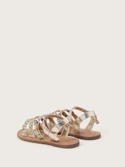 Monsoon Gold Rainbow Beaded Strappy Sandals - Image 2 of 3