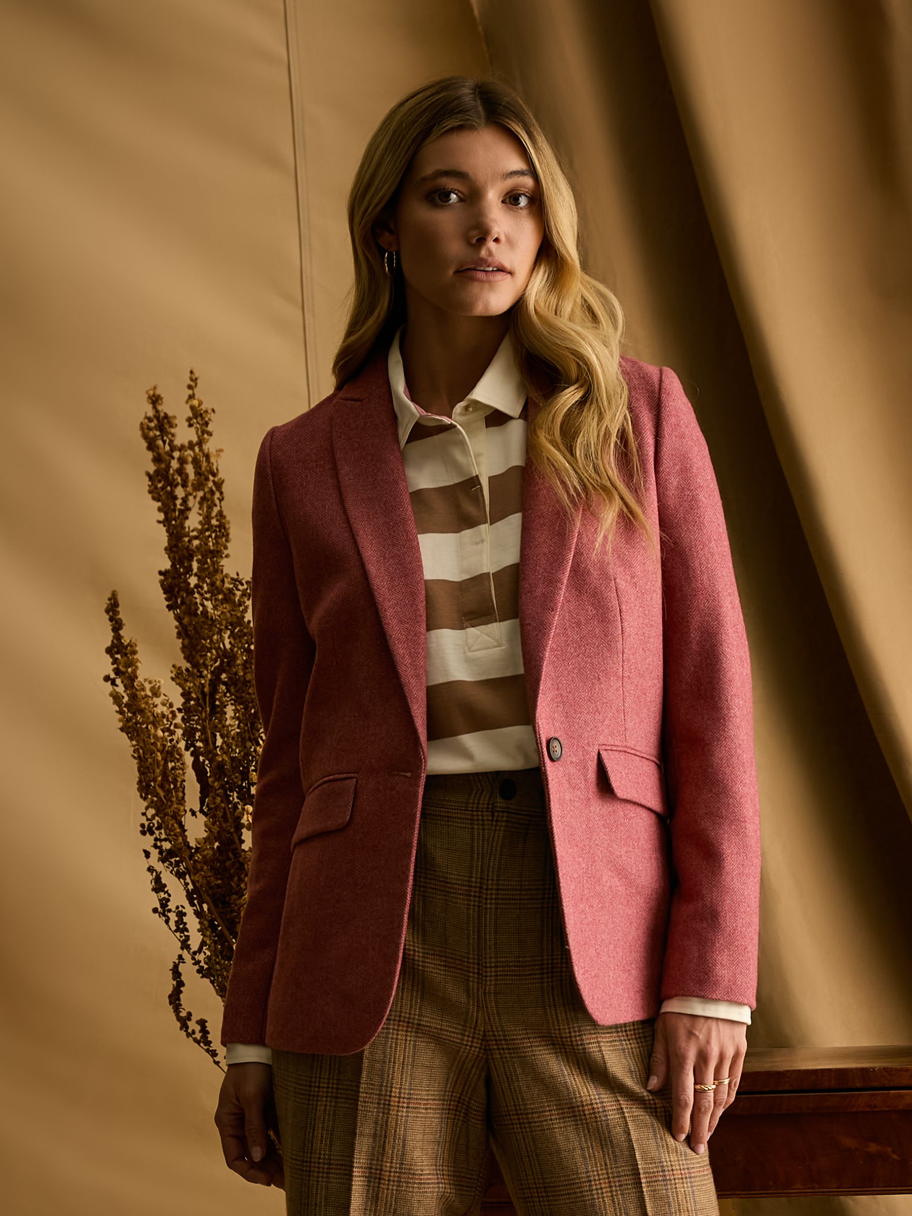 Buy Joules Bramble Pink Tweed Blazer from Next USA