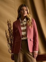 Joules Bramble Pink Tweed Blazer - Image 1 of 10