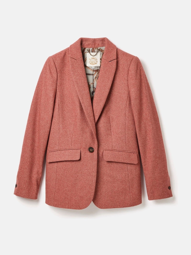 Joules Bramble Pink Tweed Blazer - Image 10 of 10