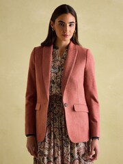 Joules Bramble Pink Tweed Blazer - Image 3 of 10