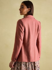 Joules Bramble Pink Tweed Blazer - Image 4 of 10