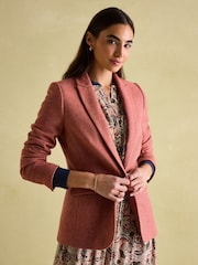 Joules Bramble Pink Tweed Blazer - Image 9 of 10