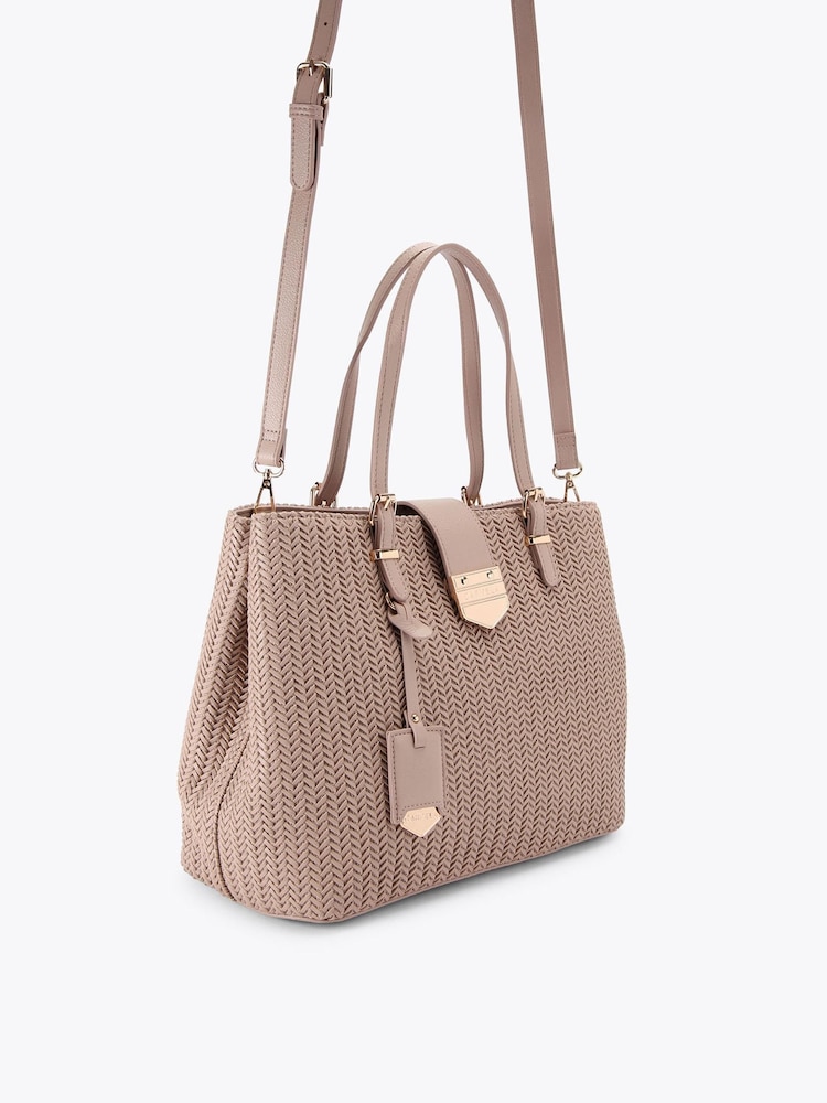 Carvela Nude Maria Midi Weave Bag - Image 2 of 4