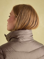 Joules Pembury Neutral Showerproof Longline Padded Coat With Hood - Image 7 of 8