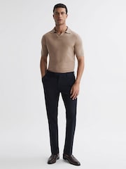 قميص بولو صوف ميرينو بياقة مفتوحة Duchie من REISS - Image 3 of 4