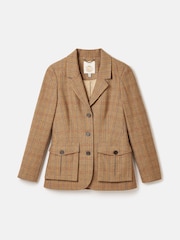 Joules Foxley Brown Check Tweed Suit Blazer - Image 10 of 10