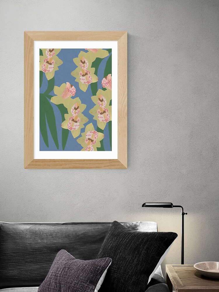 East End Prints Blue Orchids by Katy Welsh - Image 1 of 3