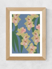 East End Prints Blue Orchids by Katy Welsh - Image 3 of 3