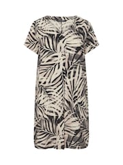 Evans Black Linen Pleated Swing Dress - Image 2 of 2