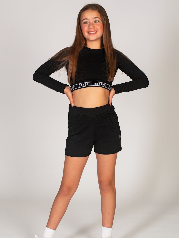 Pineapple Black Cargo Girls Shorts - Image 2 of 6 Pineapple Black Cargo Girls Shorts - Image 2 of 6