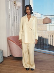 Yellow Drawstring Tencel Wide Leg Trousers - Image 1 of 6